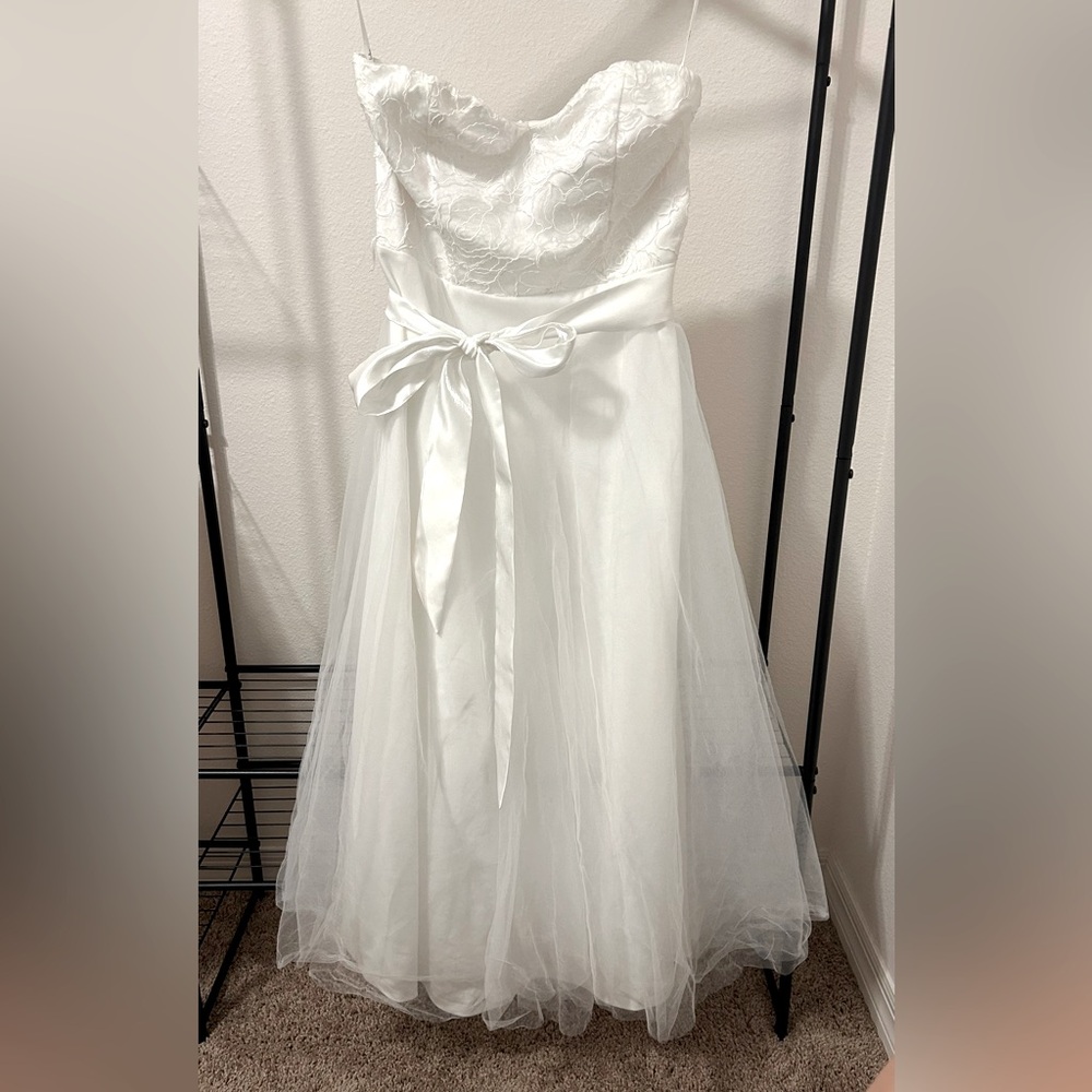 Lulus White Tea Length dress